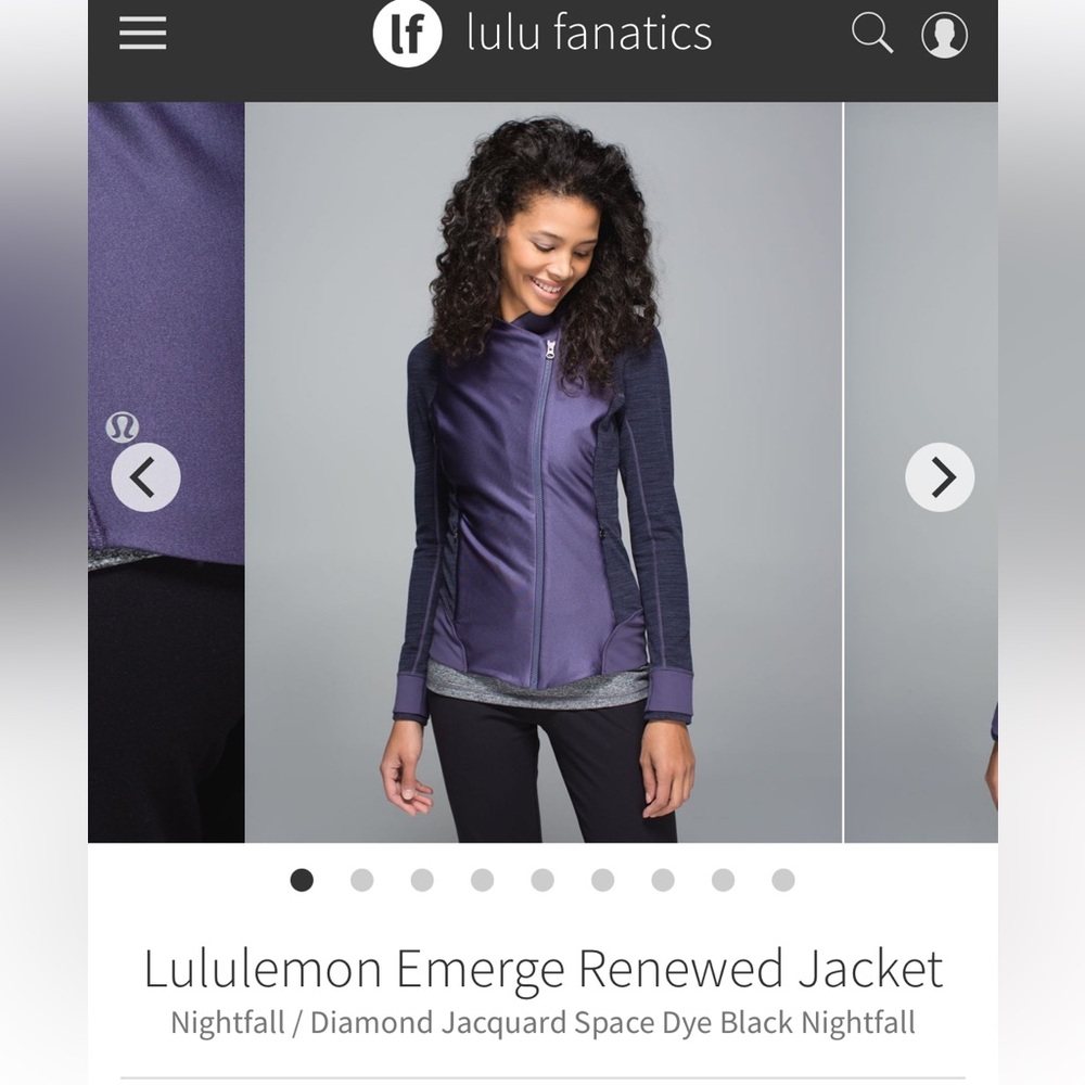 Lululemon Emerge Renewed jacket size 8